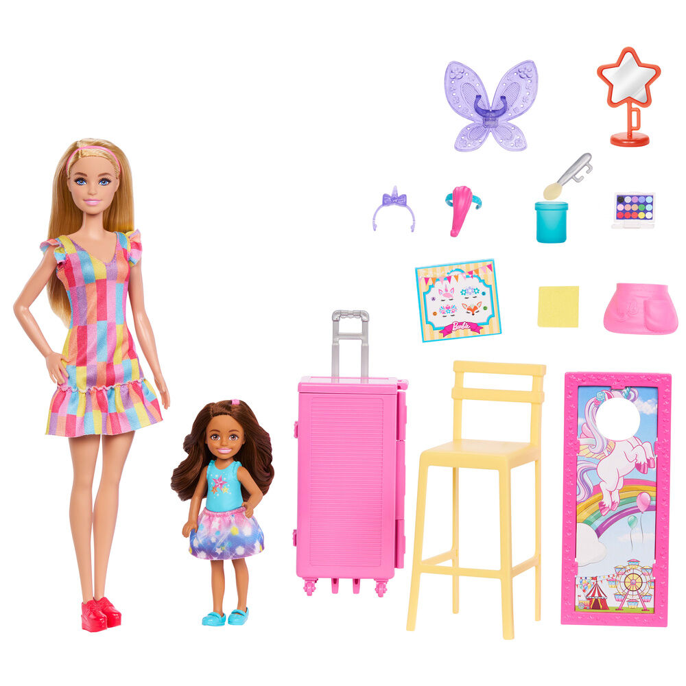 Barbie Blisterpaket 2 dockor sminkstation