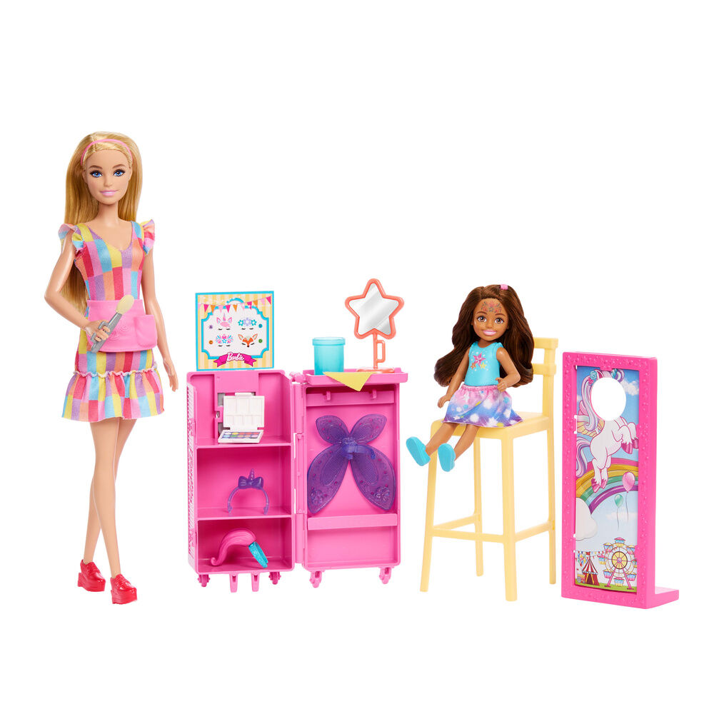 Barbie Blisterpaket 2 dockor sminkstation