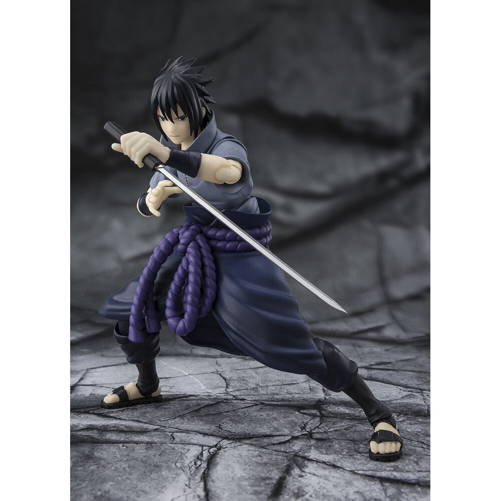 Naruto Shippuden Sasuke Uchiha Ensam Shinobi S.H.Figuarts figur 14,5cm