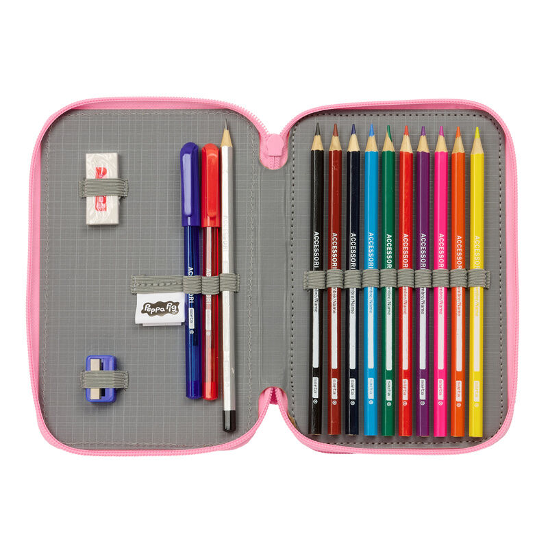 Greta Gris Baby Pig dubbelt Pennfodral 29 delar