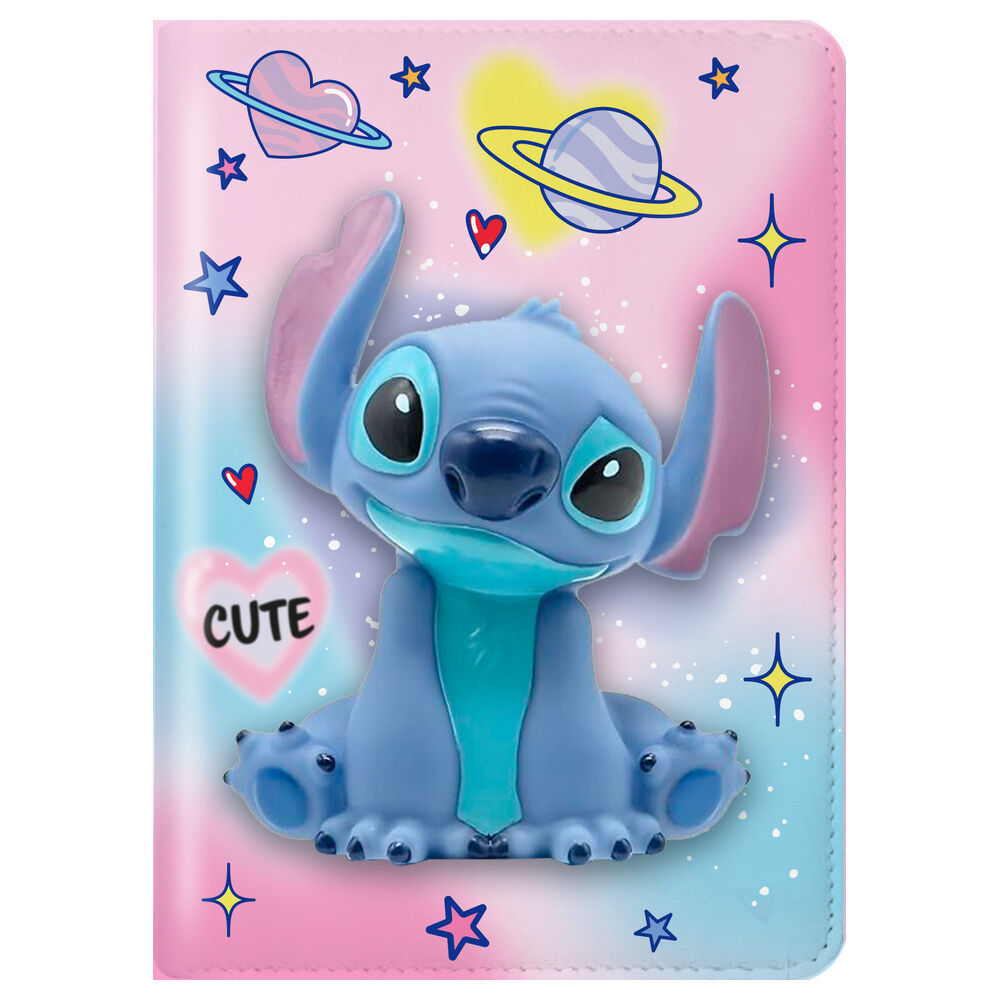 Disney Stitch Squshy Anteckningsblock + pompom pen