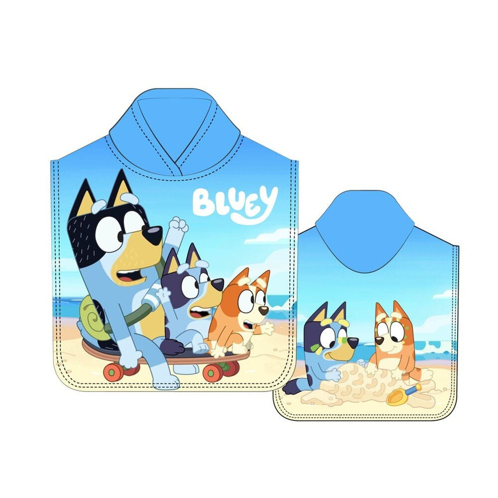 Bluey mikrofiber poncho handduk