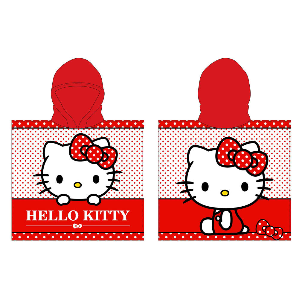 Hello Kitty mikrofiber poncho handduk