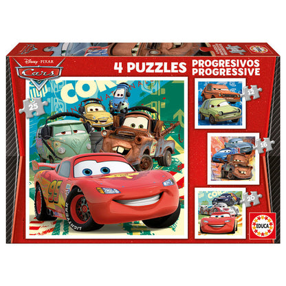 Disney Cars 2 Progressiva Pussel 12-16-20-25 bitar
