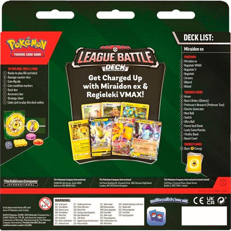 English Pokemon League Battle Deck Miraidon Ex collectible card game