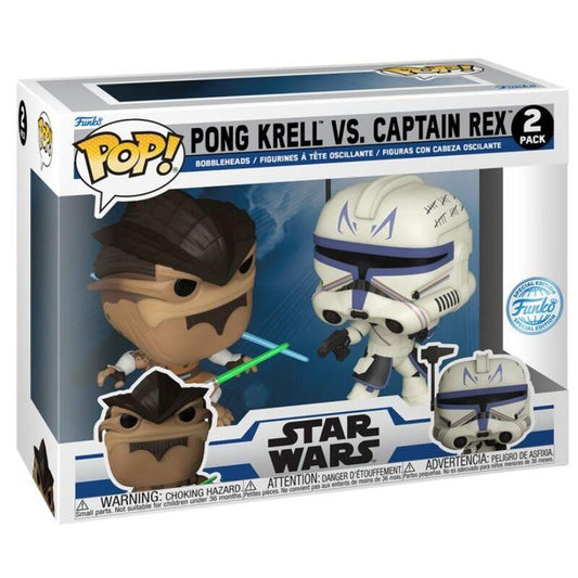 POP pack 2 Figur Star Wars The Clone Wars Duels Pong Krell & Captain Rex Exclusive