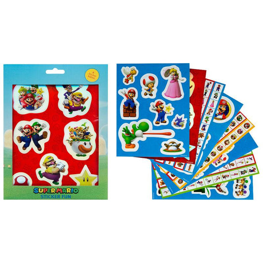 Super Mario Bros Klistermärken pack 12 sheets